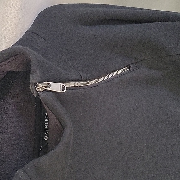 Athleta Cozy Karma Asym Sweatshirt Dress, BLACK SIZE SP - Picture 7 of 8